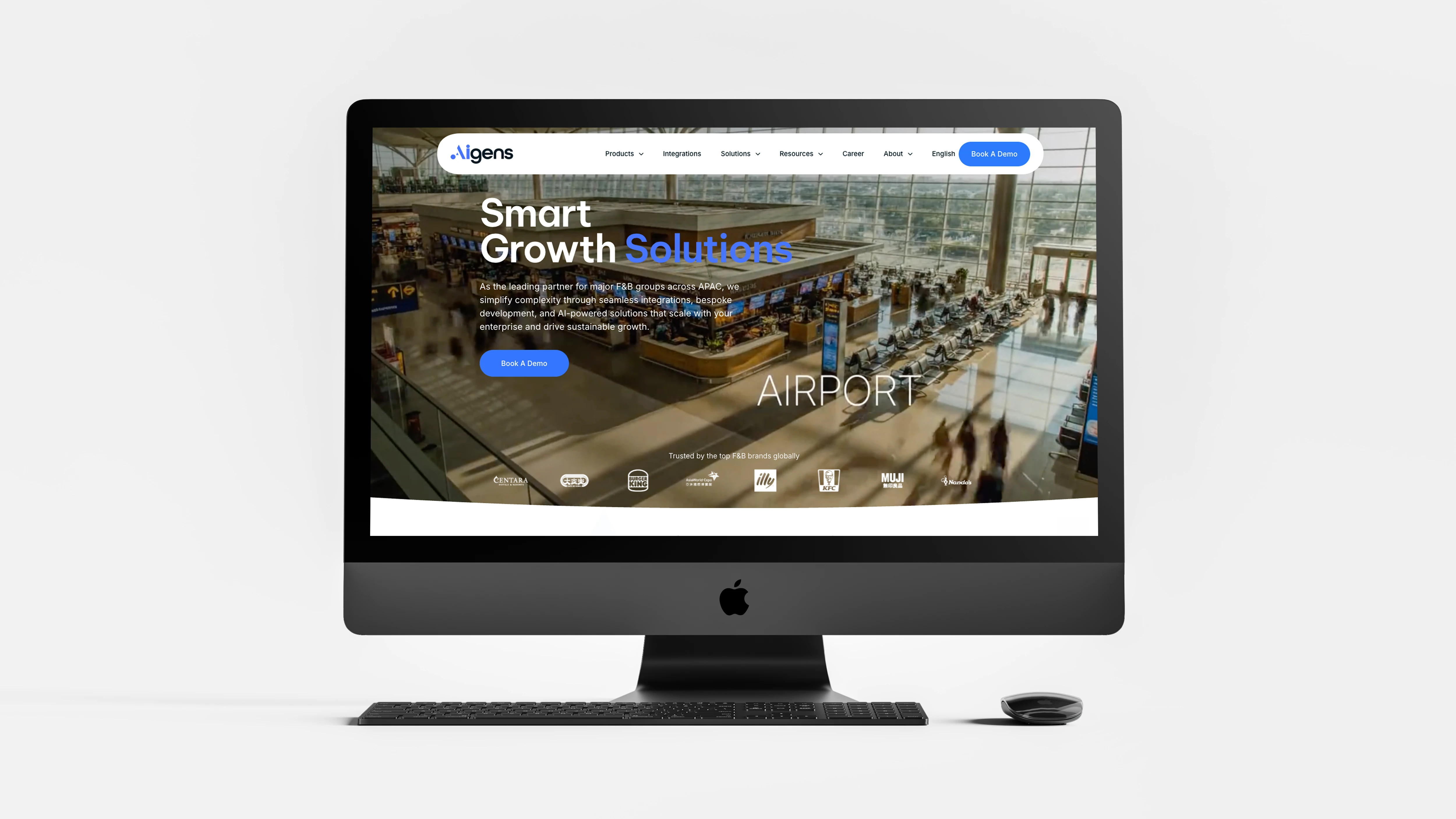 Aigens corporate SaaS website redesign featuring enterprise food and beverage technology